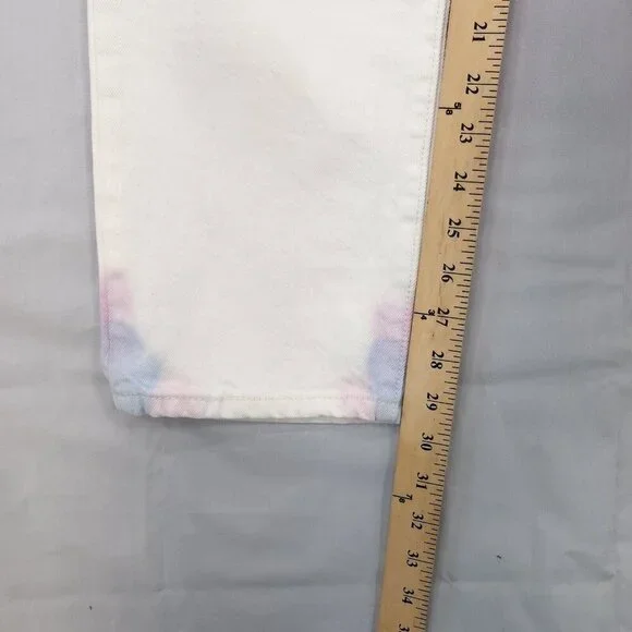 Levis 501Original Jeans Women Straight Leg High Rise White Size 28x30 Button Fly - Picture 8 of 15